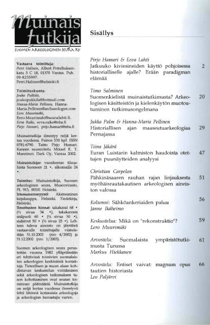 PDF - Suomen arkeologinen seura ry.