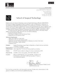 School of Surgical Technology - Western Suffolk Boces