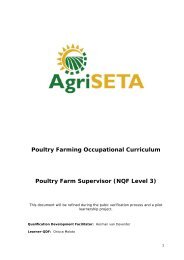 Poultry Farming Occupational Curriculum Poultry Farm ... - SAPA