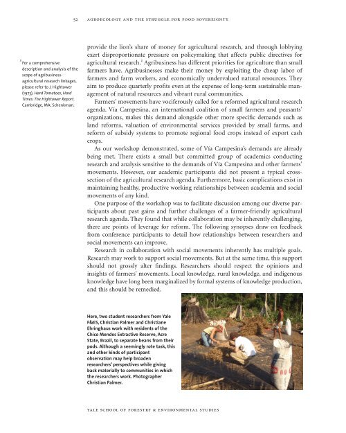 Agroecology and the Struggle for Food Sovereignty ... - Yale University