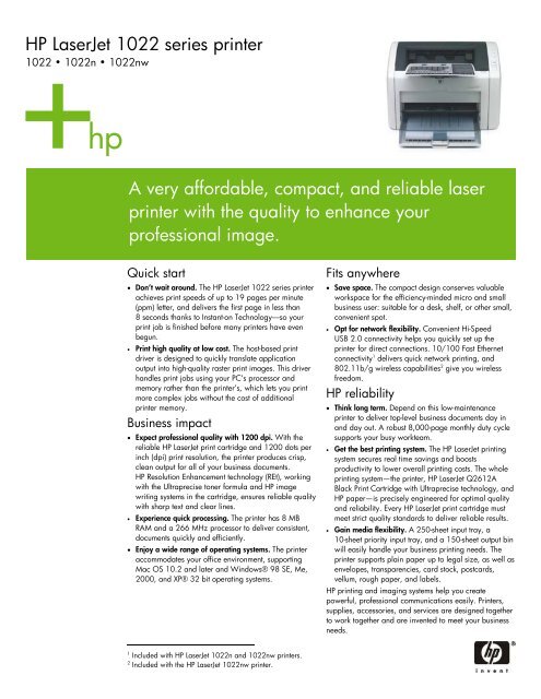 HP LaserJet 1022 series printer A very affordable ... - Market Point