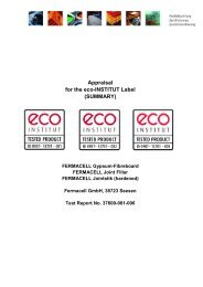 Appraisal for the eco-INSTITUT Label - Fermacell