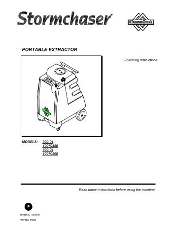 PORTABLE EXTRACTOR - Carpet Cleaning Equipment