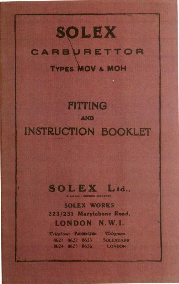 Solex MOV & MOH Instructions 35 page version