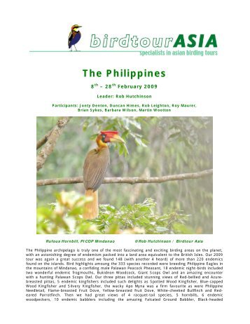 The Philippines - Birdtour Asia