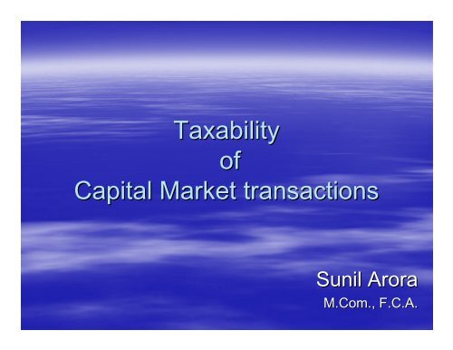 Taxability of Share Market Transactions