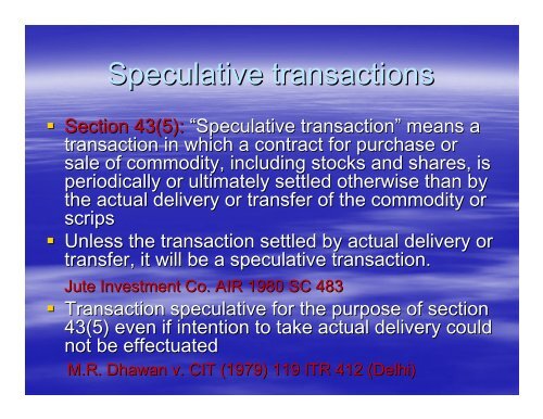 Taxability of Share Market Transactions