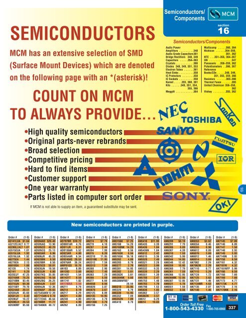 Semiconductors/ Components - MCM Electronics