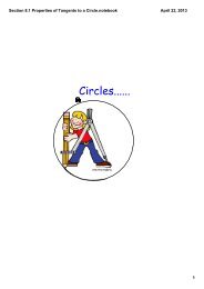 Section 8.1 Properties of Tangents to a Circle.notebook
