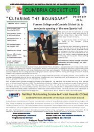 December 2012 - Cumbria Cricket Board