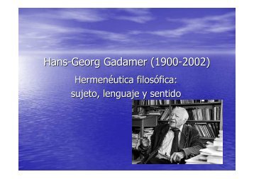 Hans-Georg Gadamer (1900-2002) - Hecho HistÃ³rico