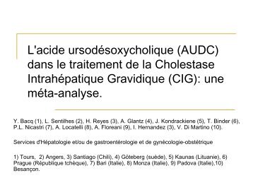 (AUDC) dans le traitement de la Cholestase intrahÃ©patique ... - Afef