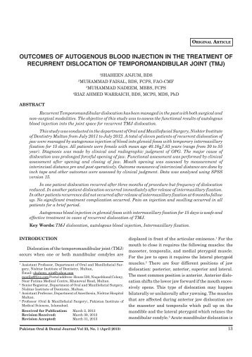 outcomes of autogenous blood injection in the treatment of recurrent ...