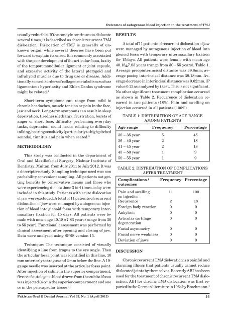 outcomes of autogenous blood injection in the treatment of recurrent ...