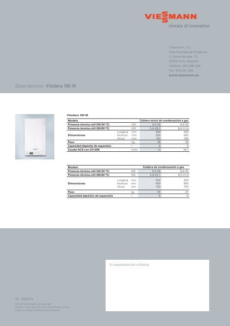 Técnica de condensación a gas VITODENS 100-W - Viessmann