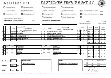 DEUTSCHER TENNIS BUND EV - Tennissenioren