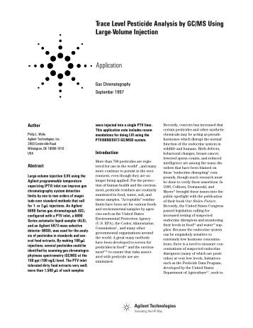 Trace Level Pesticide Analysis by GC/MS Using Large-Volume ...