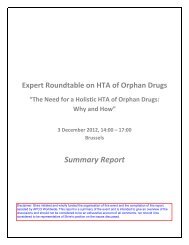 Expert Roundtable on HTA of Orphan Drugs - Shire