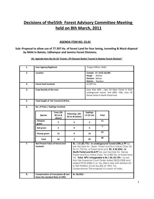 55th FAC Meeting - the official website of j&k forest department