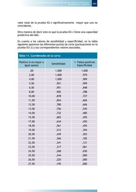 La prediccion y la intervencion con los menores infractores