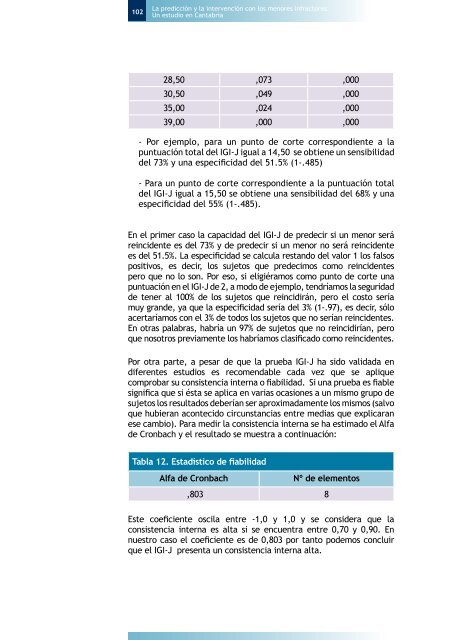 La prediccion y la intervencion con los menores infractores