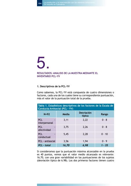 La prediccion y la intervencion con los menores infractores