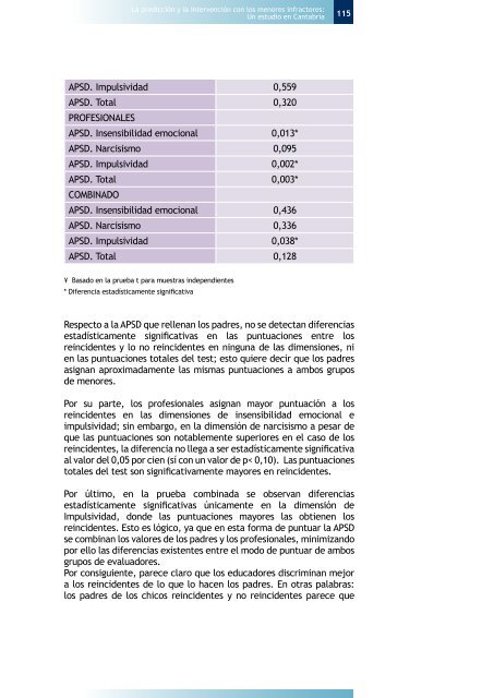 La prediccion y la intervencion con los menores infractores