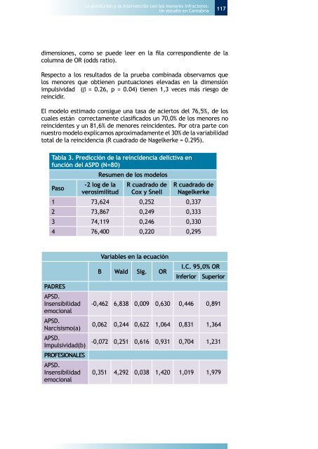 La prediccion y la intervencion con los menores infractores