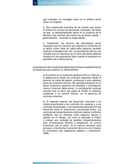 La prediccion y la intervencion con los menores infractores