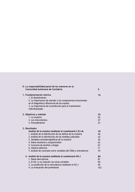 La prediccion y la intervencion con los menores infractores