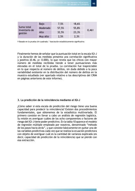 La prediccion y la intervencion con los menores infractores