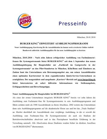 Presseinfo - Burger King