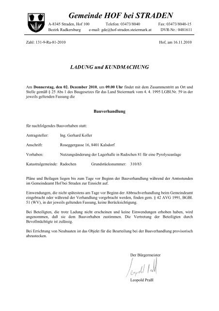 Datei herunterladen (30 KB) - .PDF - Hof bei Straden