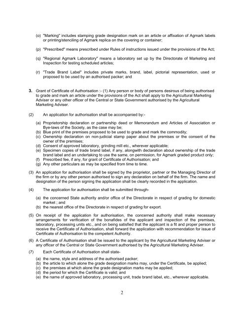 1 GENERAL GRADING AND MARKING RULES, 1988 ... - Agmarknet