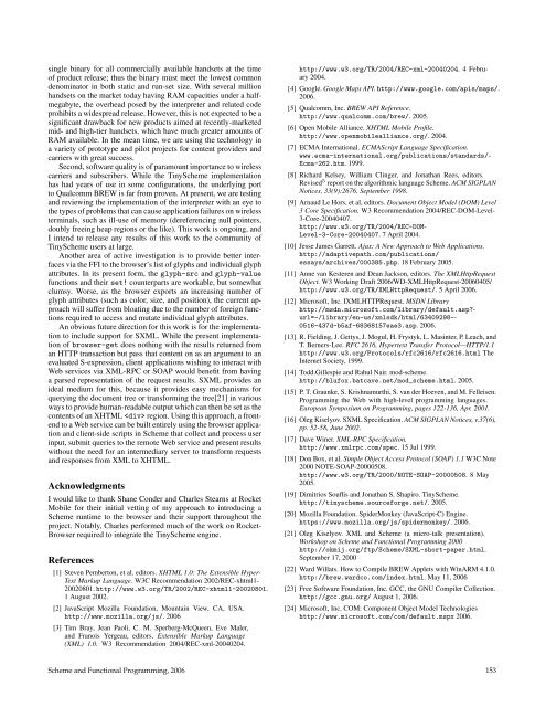 2006 Scheme and Functional Programming Papers, University of