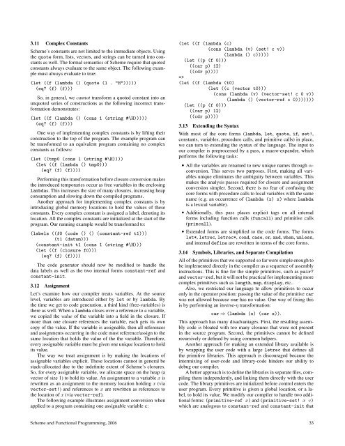 2006 Scheme and Functional Programming Papers, University of