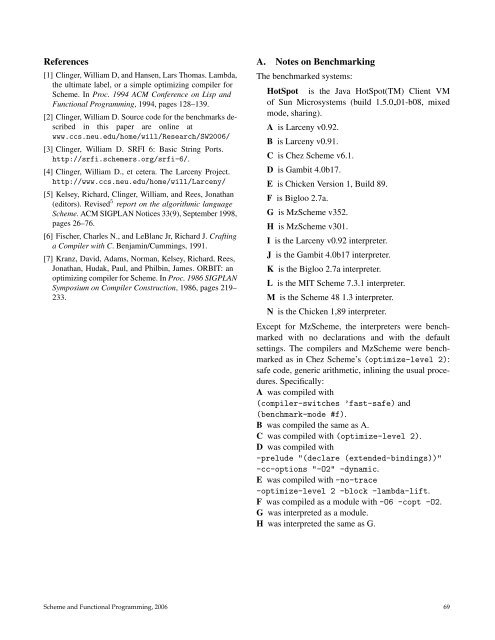 2006 Scheme and Functional Programming Papers, University of