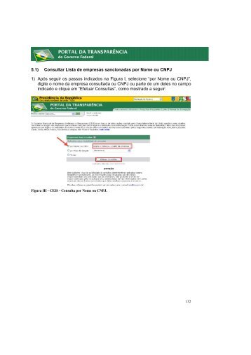 5.1) Consultar Lista de empresas sancionadas por Nome ou CNPJ ...