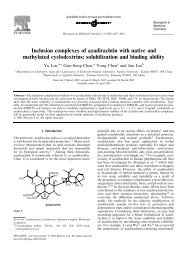 Inclusion complexes of azadirachtin with native and methylated ...