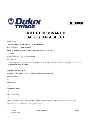 SDS909H Dulux Colourant H 5 - Dulux Trade