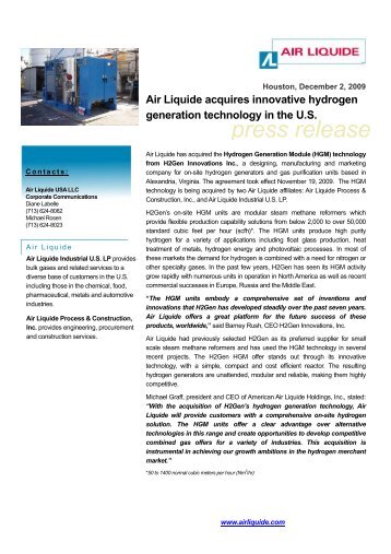 Air Liquide Hydrogen Generation Module