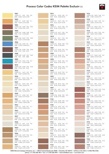 process color codes keim palette exclusiv keim mineral keim colour chart