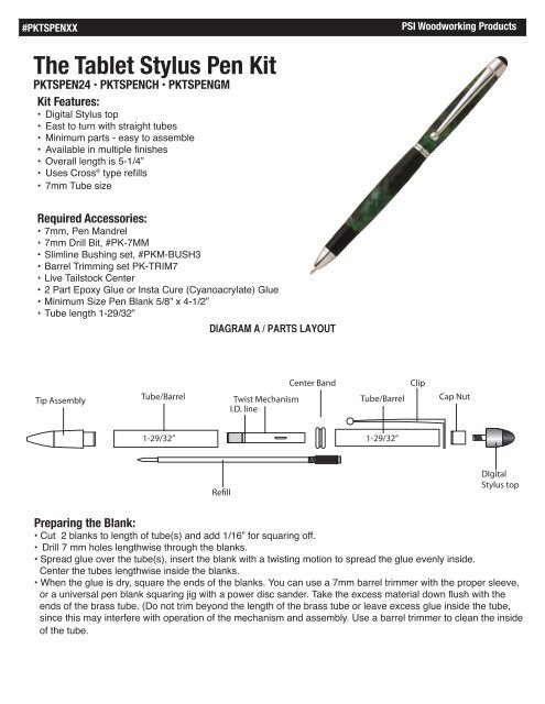 8 Slimline Pro Click Pen Kit Starter Set at Penn State Industries