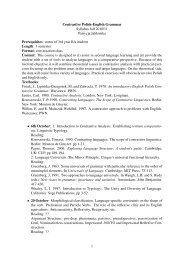 Contrastive Polish-English Grammar Syllabus fall 2010/11 Patrycja ...
