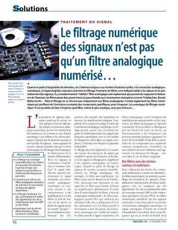 Le filtrage numÃ©rique des signaux n'est pas qu'un filtre ... - Mesures