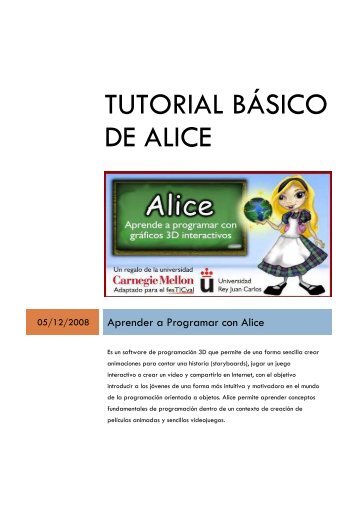 Tutorial Básico de Alice - CIprog | www.upb.edu