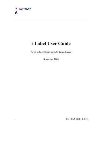 i-Label User Guide - Rice Lake Weighing Systems