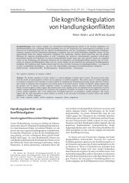 Die kognitive Regulation von Handlungskonflikten