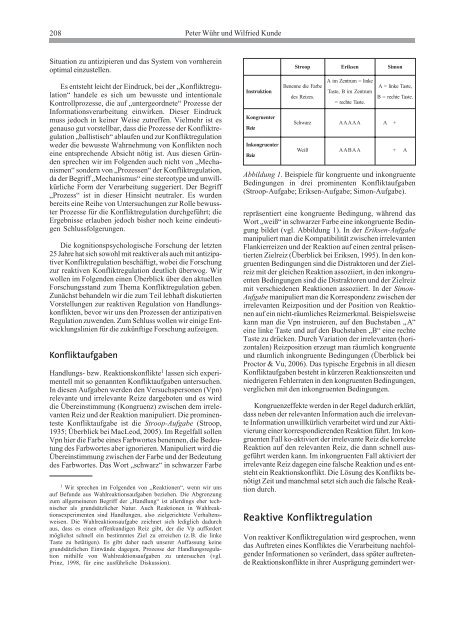 Die kognitive Regulation von Handlungskonflikten