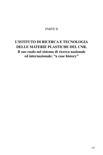 L'ISTITUTO DI RICERCA E TECNOLOGIA DELLE ... - ezio martuscelli